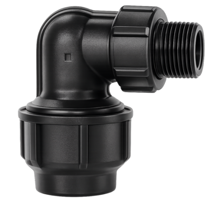 Nối góc HDPE 1 đầu ren ngoài 90°