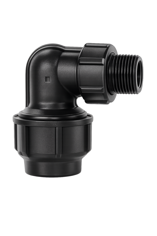 Nối góc HDPE 1 đầu ren ngoài 90°